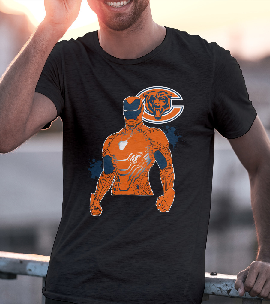 Iron Man Chicago Bears Nfl Crossover T-Shirt