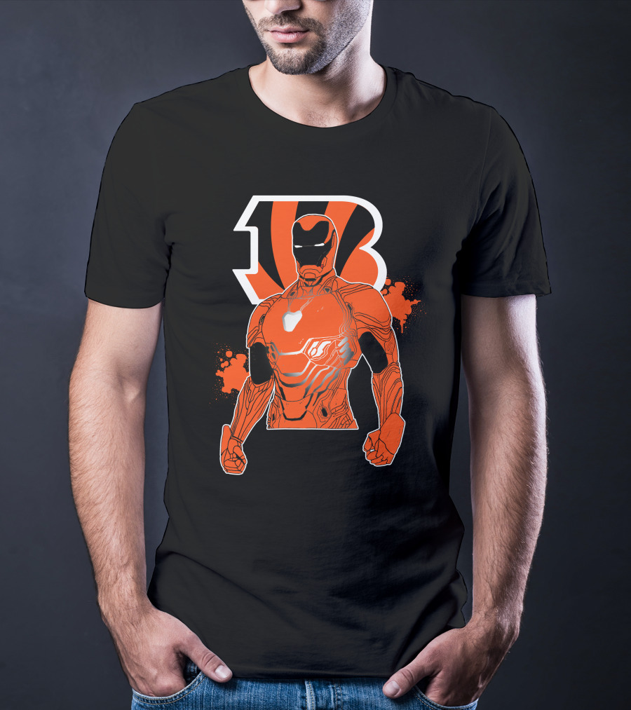 Iron Man Bengals Nfl Crossover Football T-Shirt