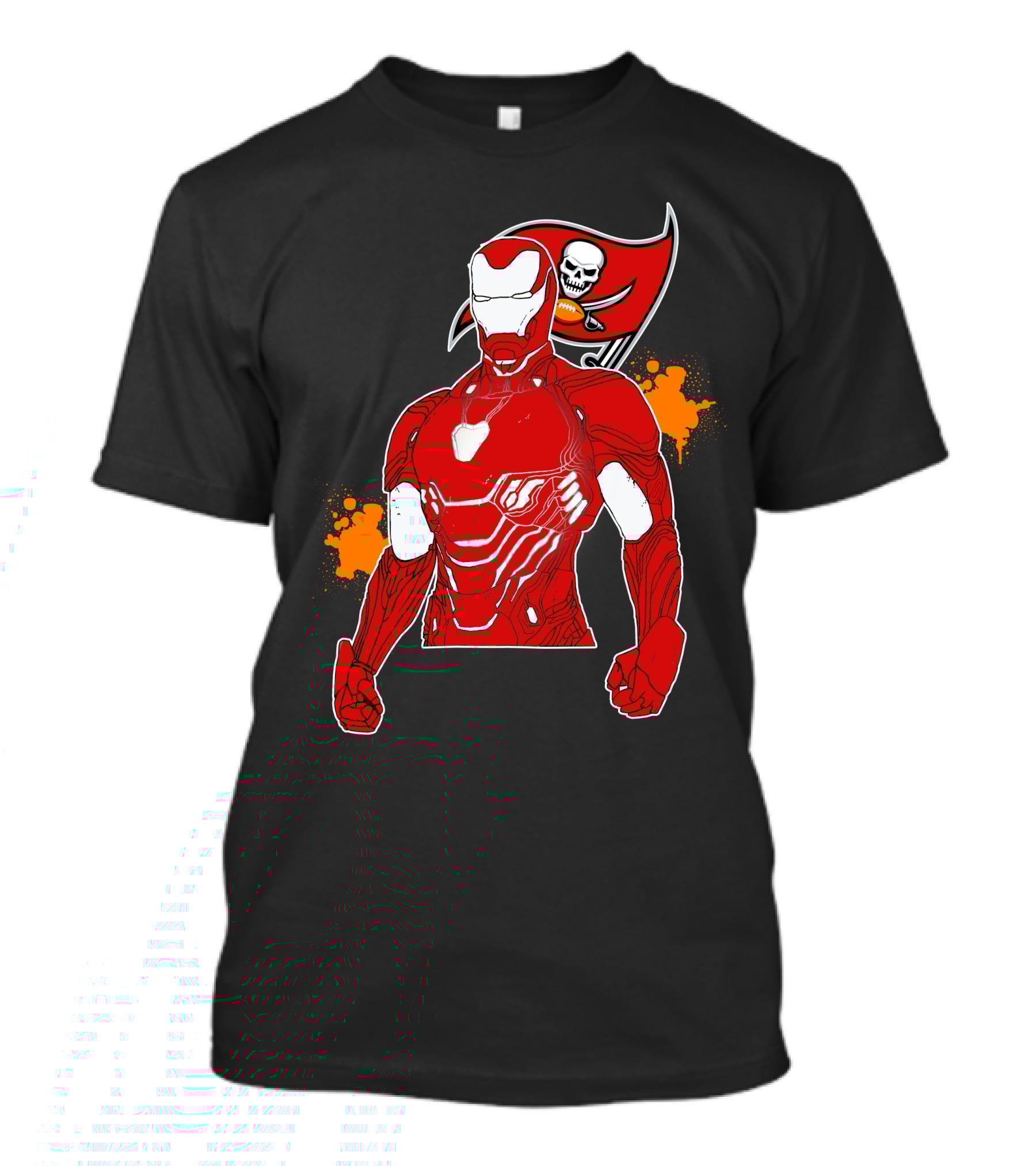 Iron Man Buccaneers Crossover With Skull Flag And Helmet T-Shirt