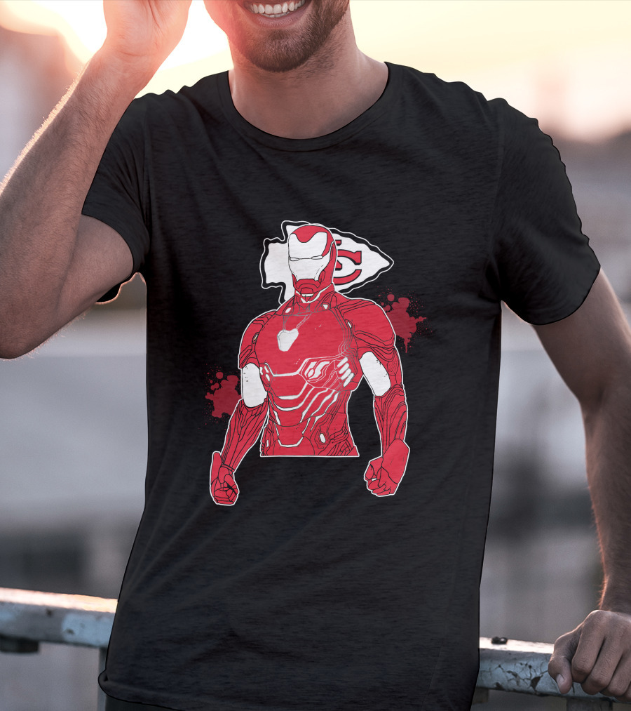 Iron Man Kansas City Chiefs Crossover T-Shirt