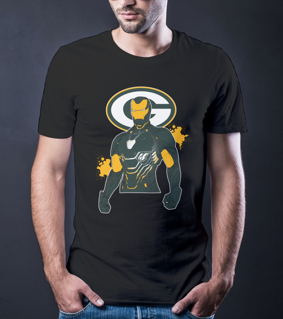 Iron Man Green Bay Packers Crossover T-Shirt