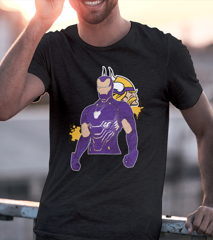 Iron Man Minnesota Vikings Crossover Fusion T-Shirt