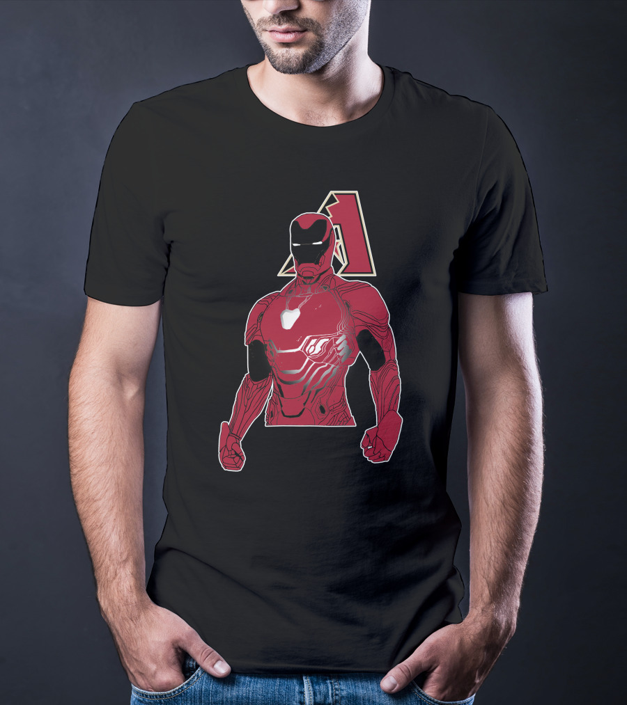 Iron Man Arizona Diamondbacks Crossover Battle Armor T-Shirt