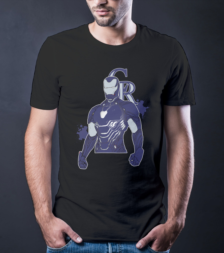 Iron Man Colorado Rockies Crossover Fan Collaboration T-Shirt