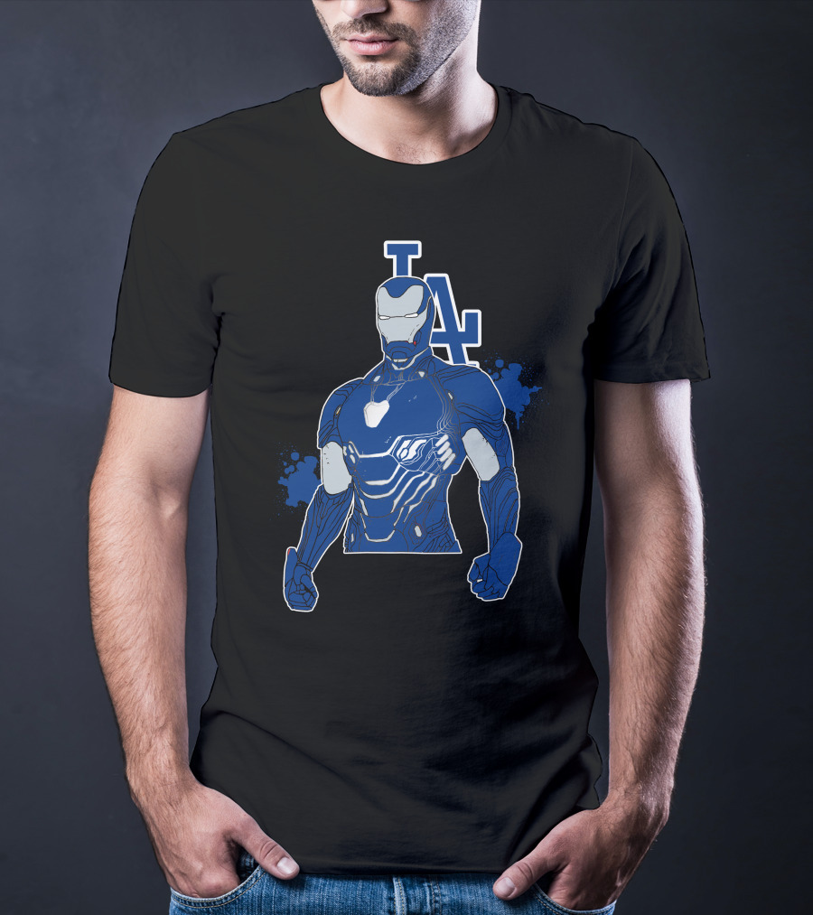 Iron Man La Dodgers Team Up Heroic Crossover T-Shirt