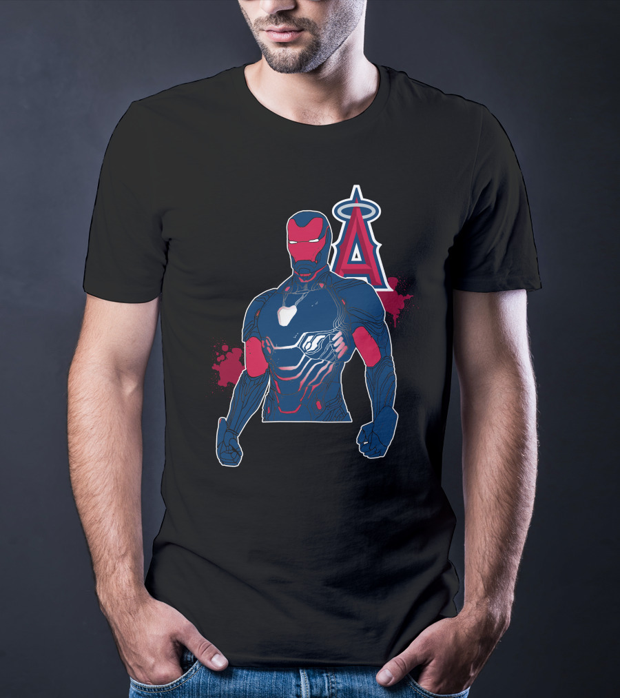 Iron Man Suit With Los Angeles Angels Halo T-Shirt