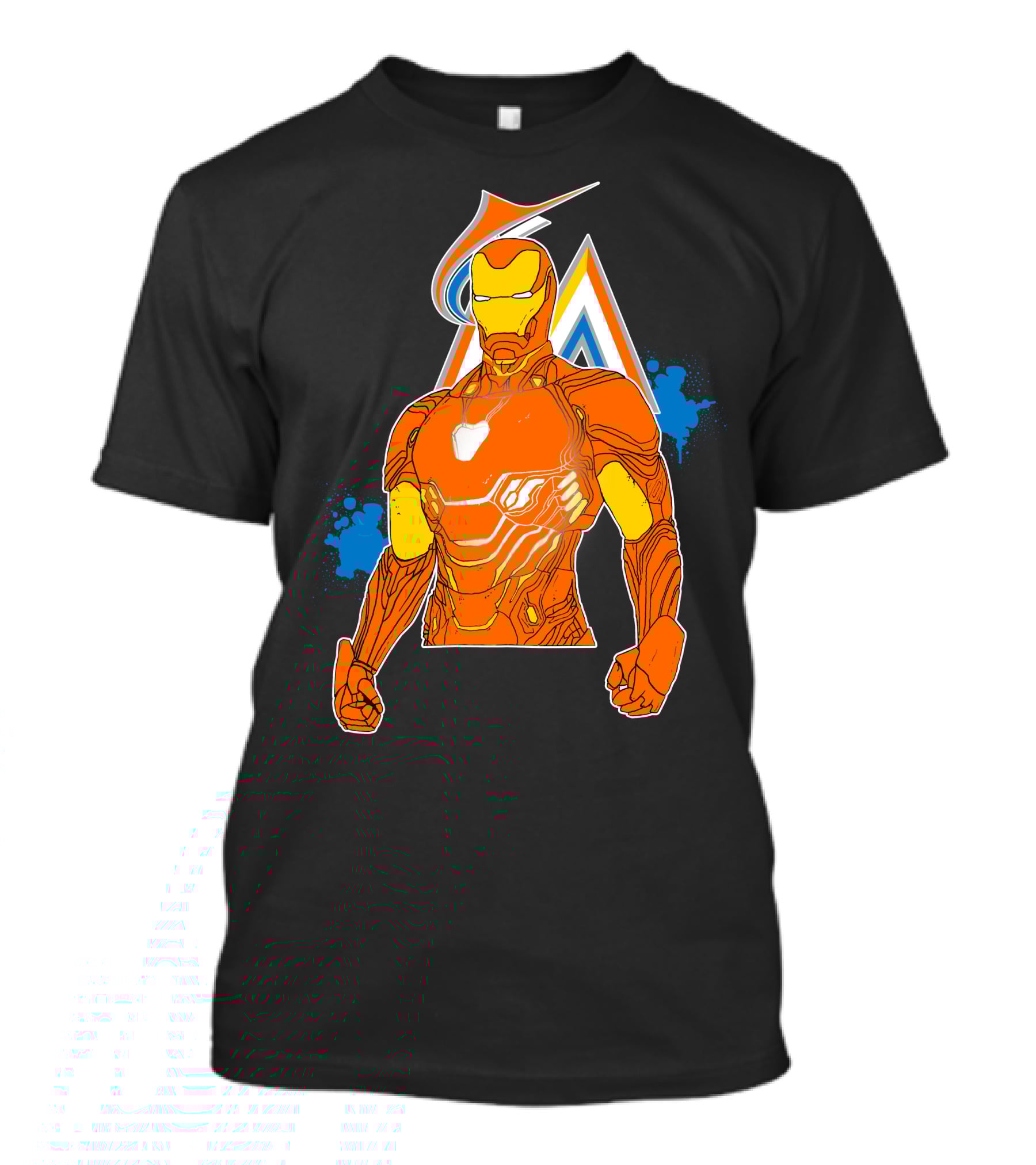 Iron Man Miami Marlins Crossover Iconic Mashup T-Shirt