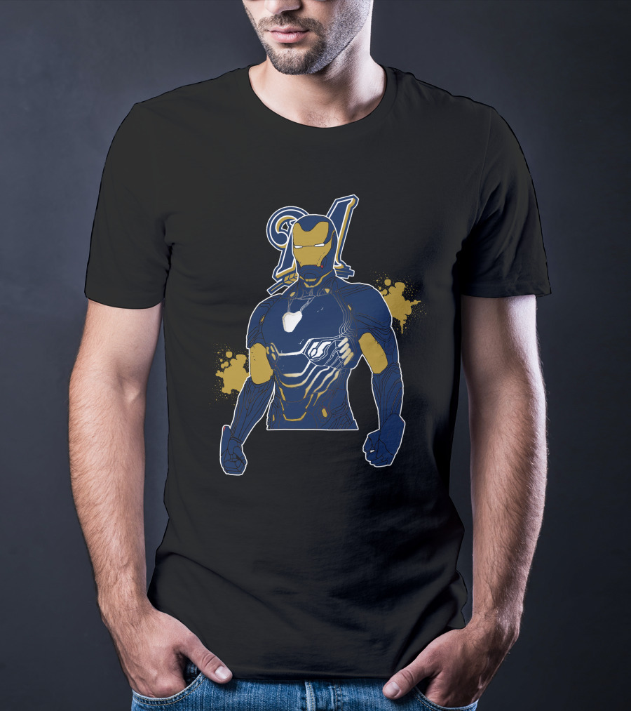 Iron Man Meets Milwaukee Brewers Iconic Team Fusion T-Shirt