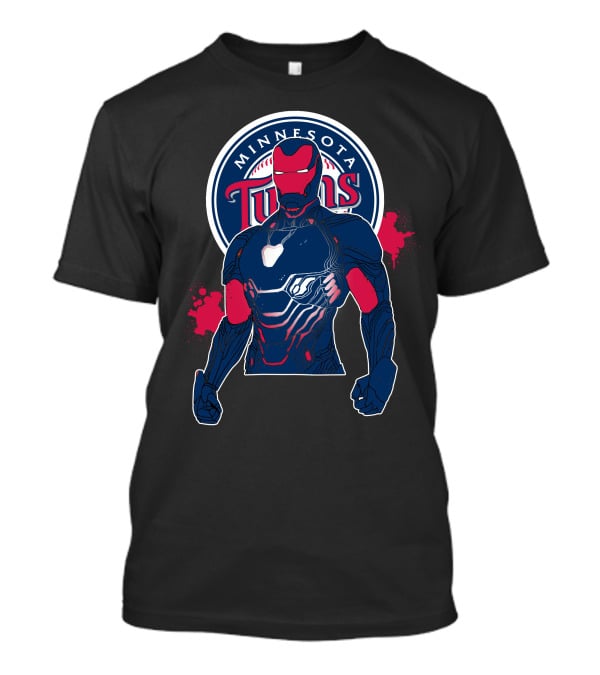 Iron Man Minnesota Twins Collaboration Cross-Over T-Shirt