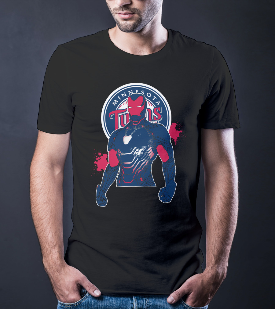 Iron Man Minnesota Twins Collaboration Cross-Over T-Shirt