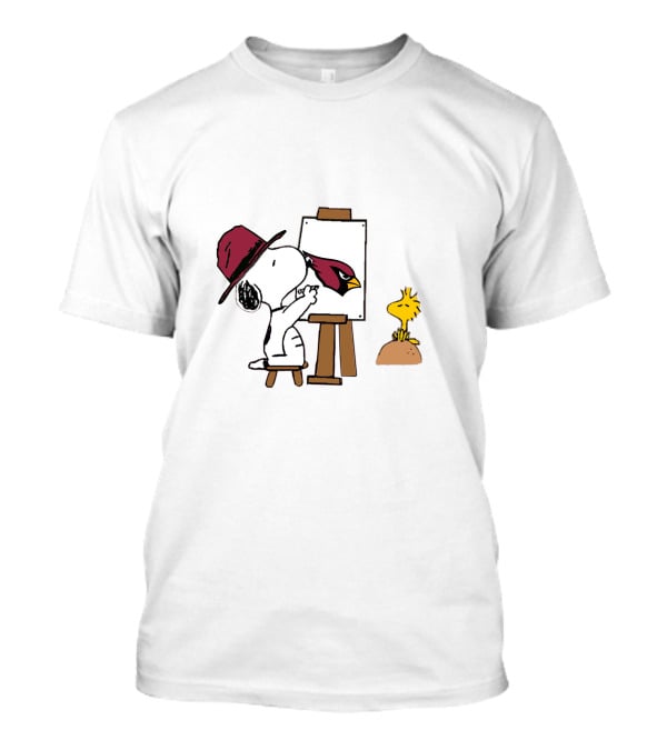 Cardinals Snoopy Painting With Woodstock T-Shirt