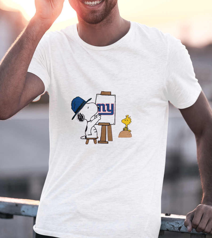 New York Giants Snoopy Painting Woodstock T-Shirt