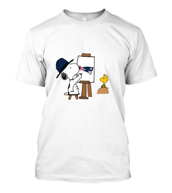 New England Patriots Logo Painting Snoopy And Woodstock T-Shirt
