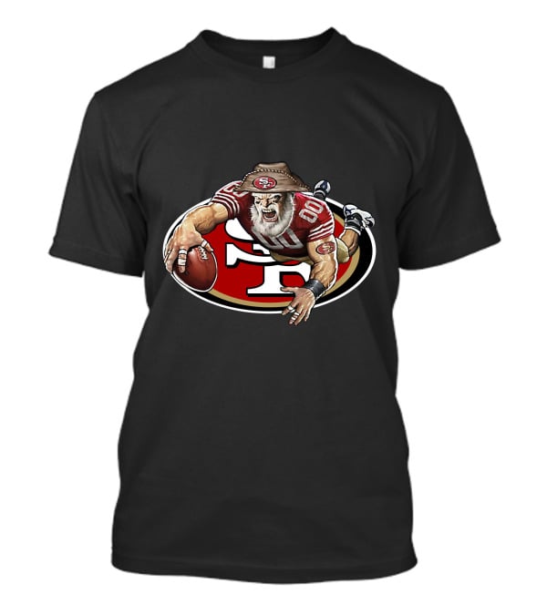 San Francisco 49ers Wild Cowboy Mascot Rugby Football T-Shirt
