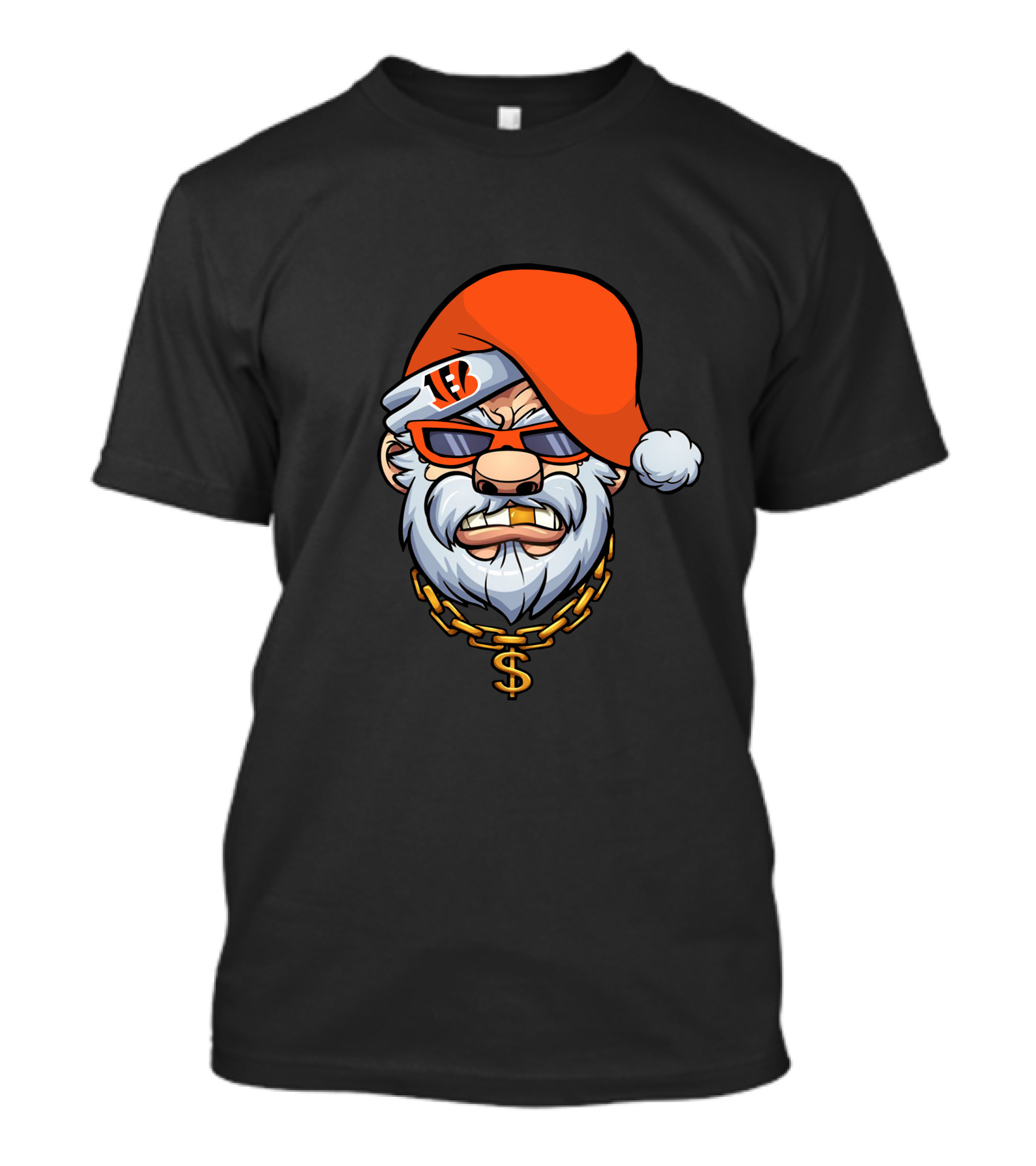 Bengals Santa Cool Shades And Chain T-Shirt