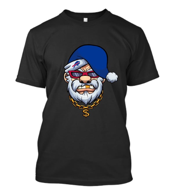 Bills Mafia Gangster Santa Dollar Chain T-Shirt