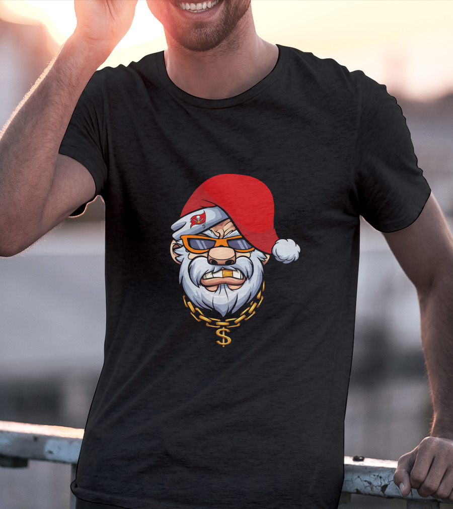 Buccaneers Santa With Gangster Chain And Sunglasses T-Shirt