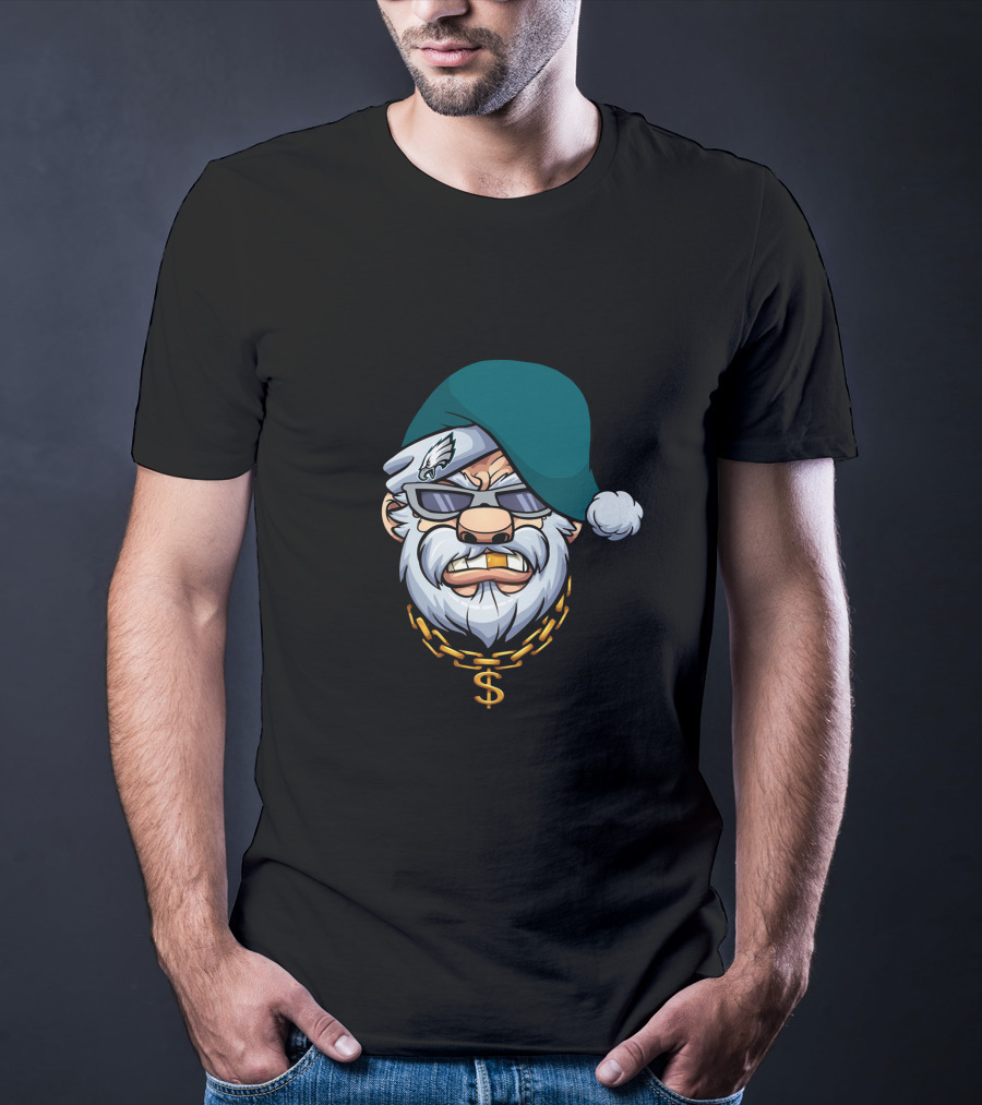 Eagles Gangster Santa Christmas Swag T-Shirt