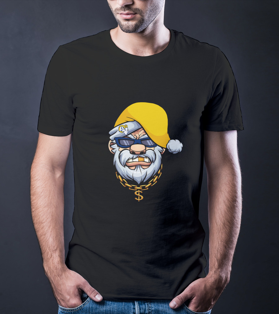 Rams Santa Dollar Chain Gangster Style T-Shirt