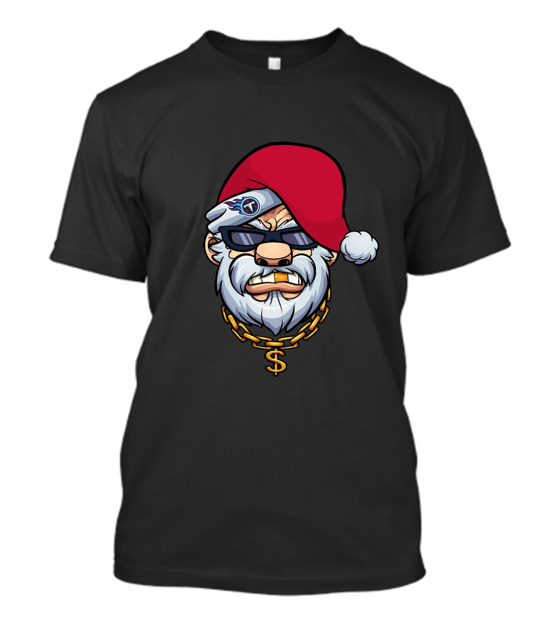 Titans Gangster Santa With Chain And Shades T-Shirt