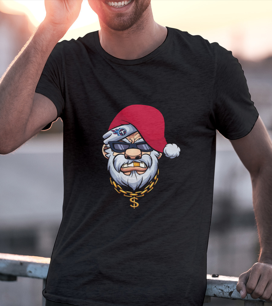 Titans Gangster Santa With Chain And Shades T-Shirt