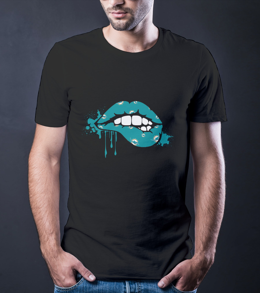 Dripping Lips Miami Dolphins T-Shirt