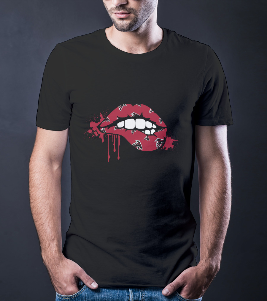 Dripping Lips With Falcons Iconic Red Bite T-Shirt
