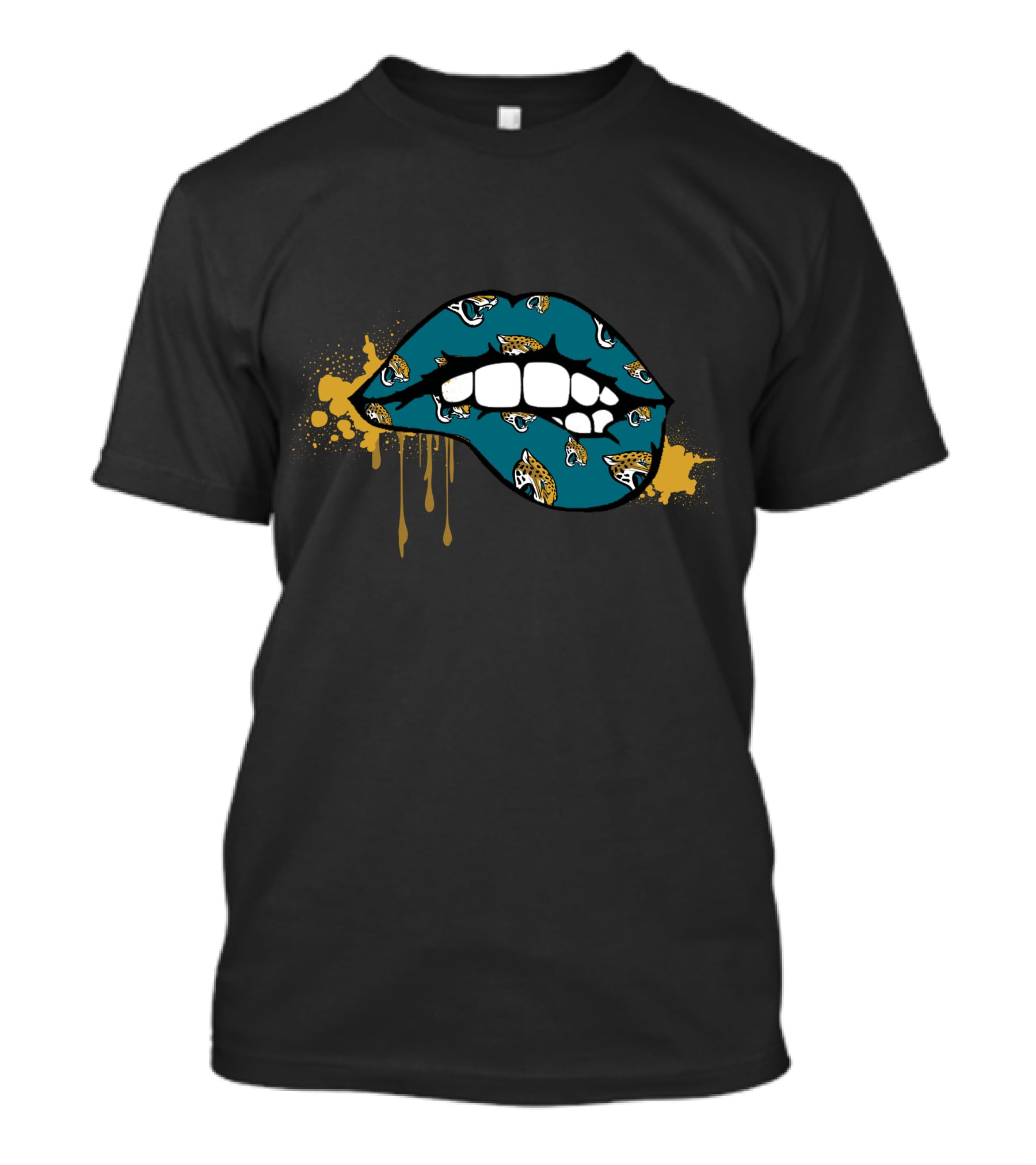 Dripping Lips Teal Gold Jaguars T-Shirt