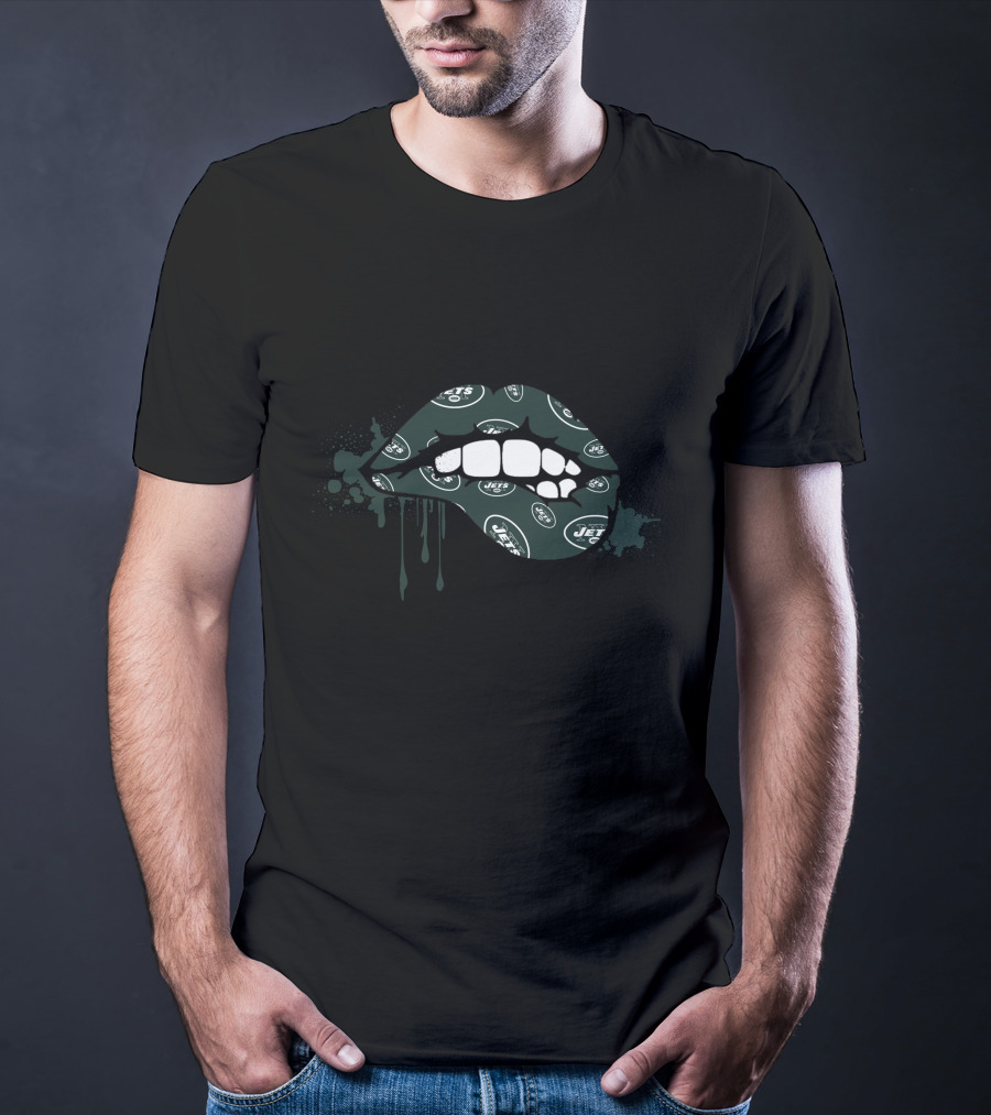 Dripping Lips New York Jets Logo T-Shirt