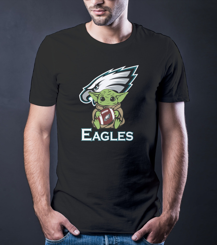 Eagles Baby Yoda Star Wars Football Fan T-Shirt