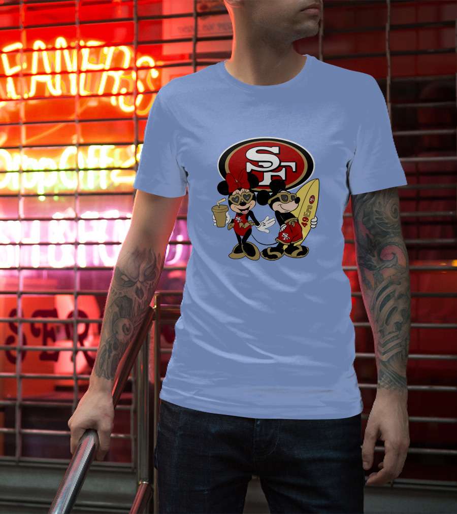 49ers Mickey Minnie Surfing Vacation Sf T-Shirt