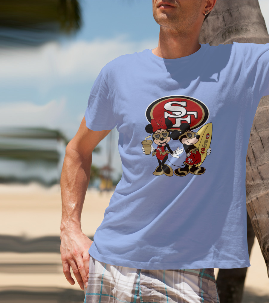 49ers Mickey Minnie Surfing Vacation Sf T-Shirt