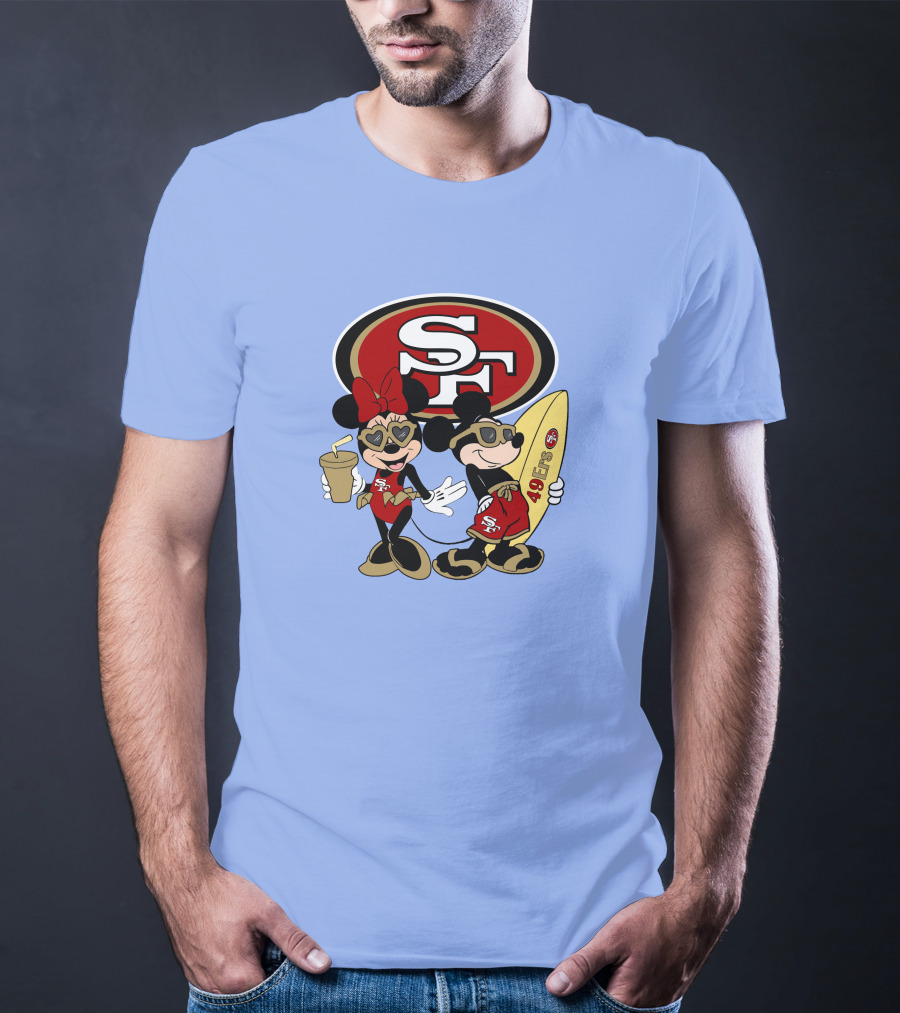 49ers Mickey Minnie Surfing Vacation Sf T-Shirt