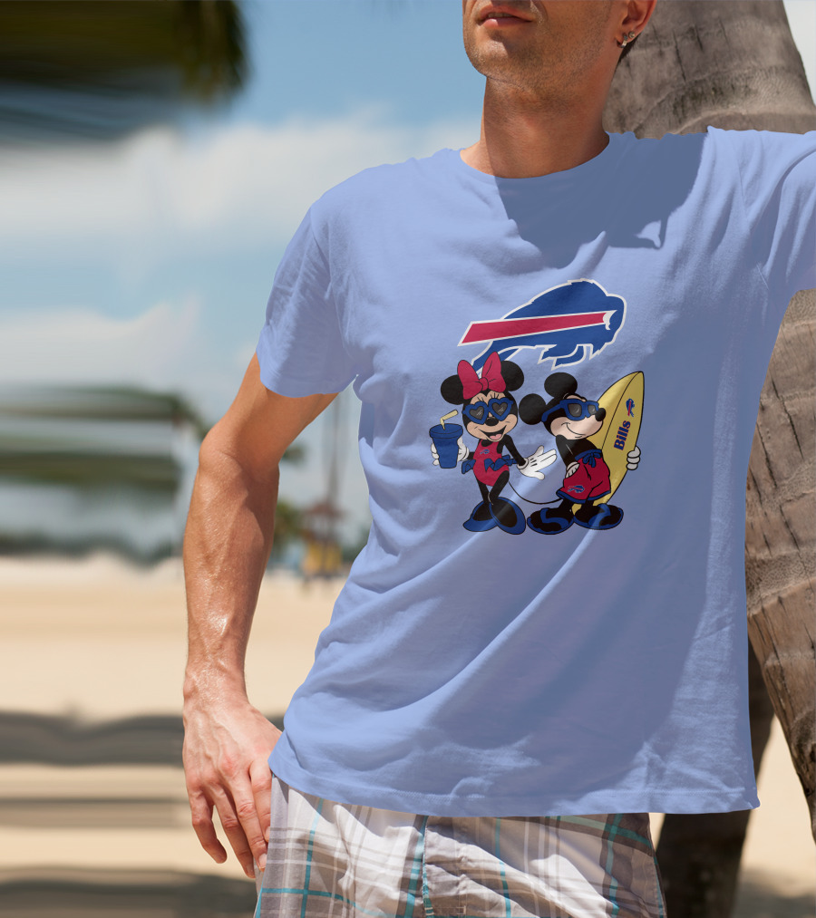 Bills Mickey Minnie Happy Vacation Disney Surf Fun T-Shirt