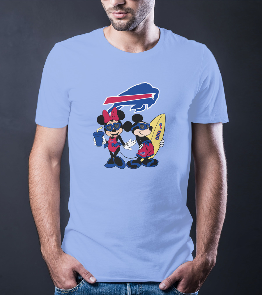 Bills Mickey Minnie Happy Vacation Disney Surf Fun T-Shirt