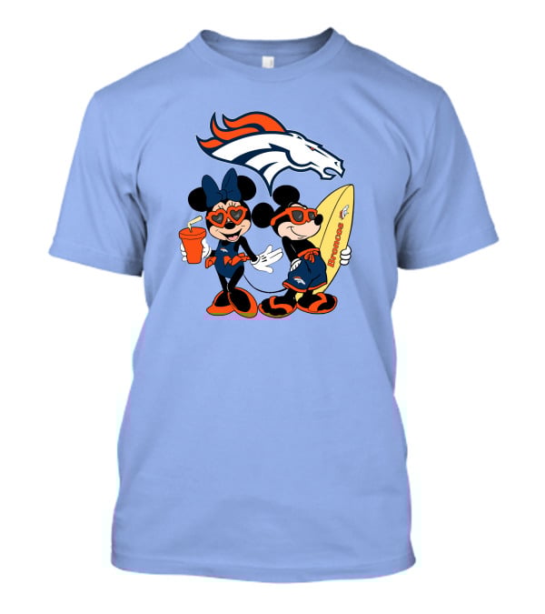 Broncos Mickey Minnie Vacation Surfing Adventure T-Shirt