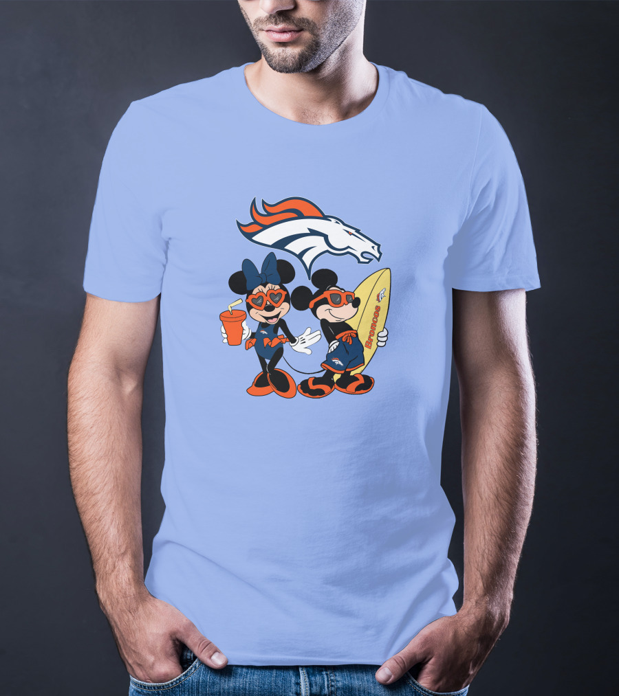 Broncos Mickey Minnie Vacation Surfing Adventure T-Shirt