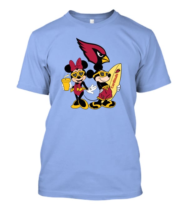 Cardinals Mickey Happy Vacation Surfboarding Fun T-Shirt