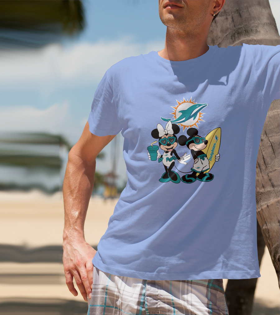 Dolphins Mickey Minnie Vacation Miami Surfing Fun T-Shirt