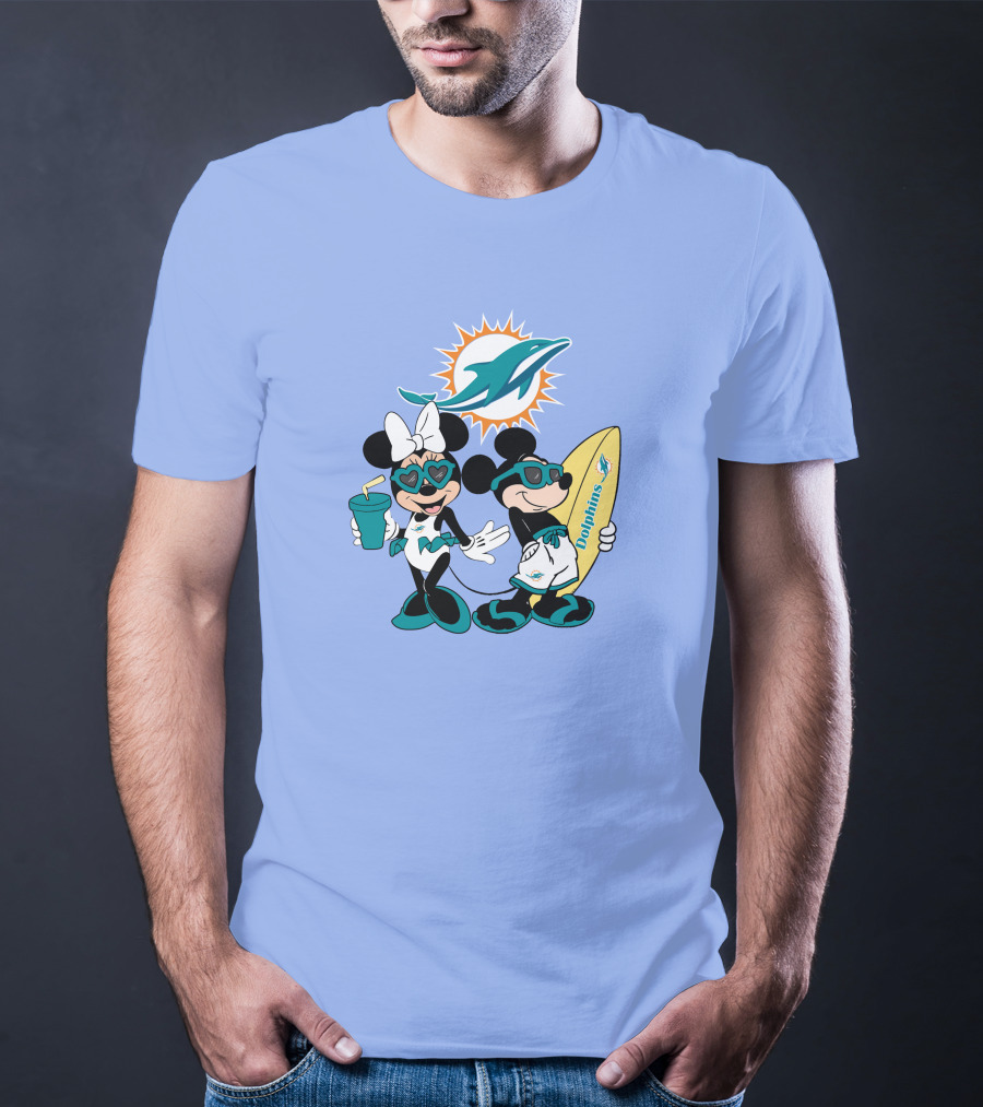 Dolphins Mickey Minnie Vacation Miami Surfing Fun T-Shirt