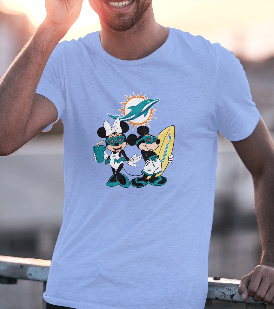 Dolphins Mickey Minnie Vacation Miami Surfing Fun T-Shirt