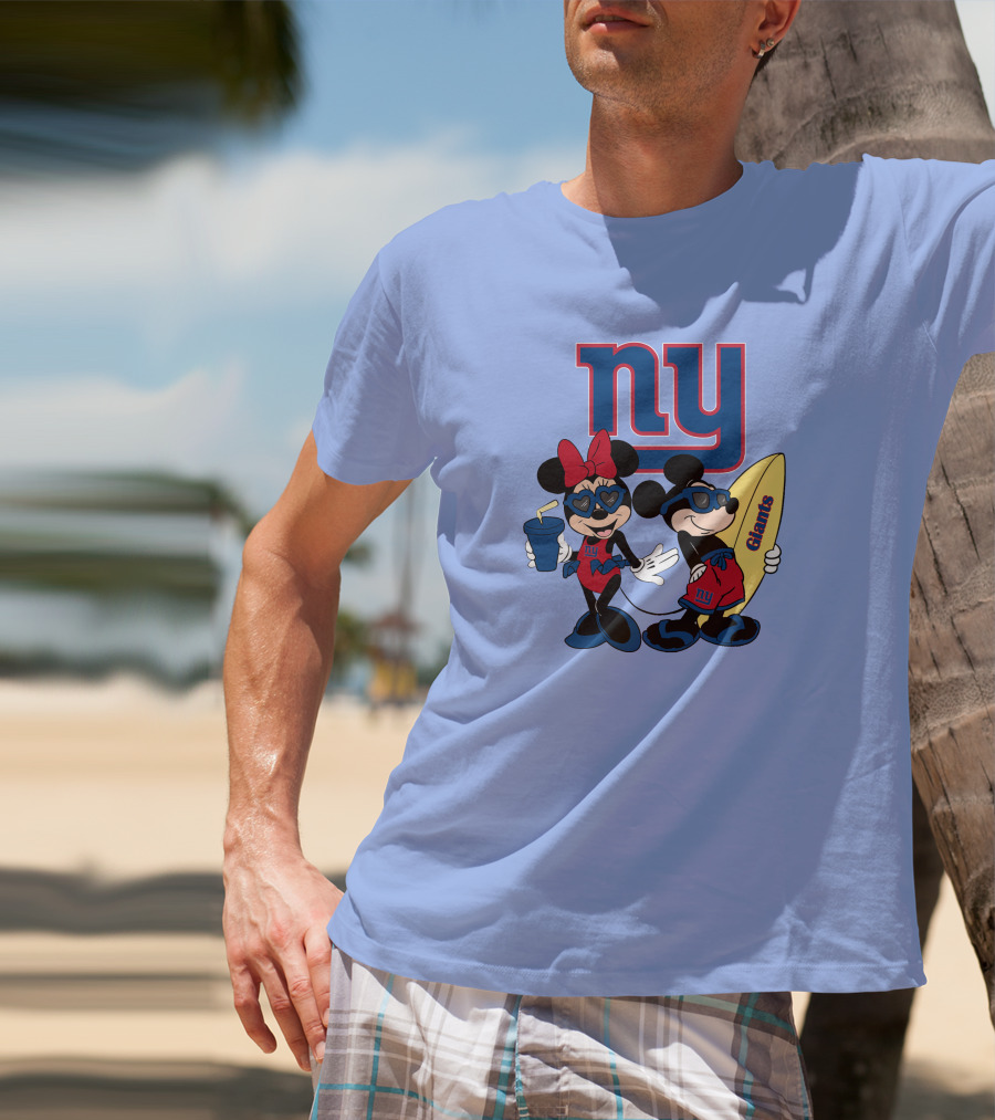 Ny Giants Vacation Mickey Minnie T-Shirt