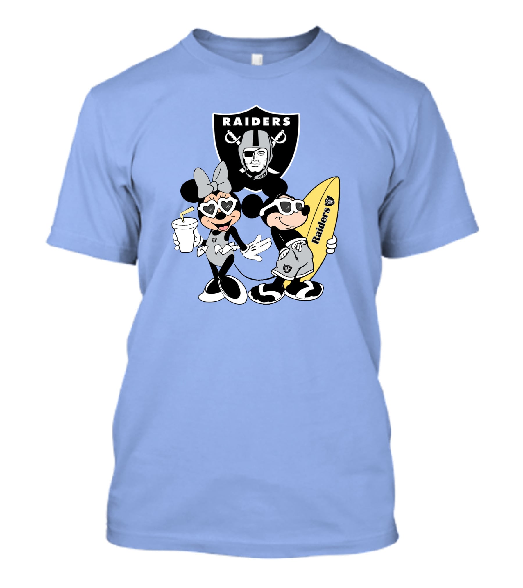 Raiders Mickey Minnie Vacation Surfing Fun T-Shirt