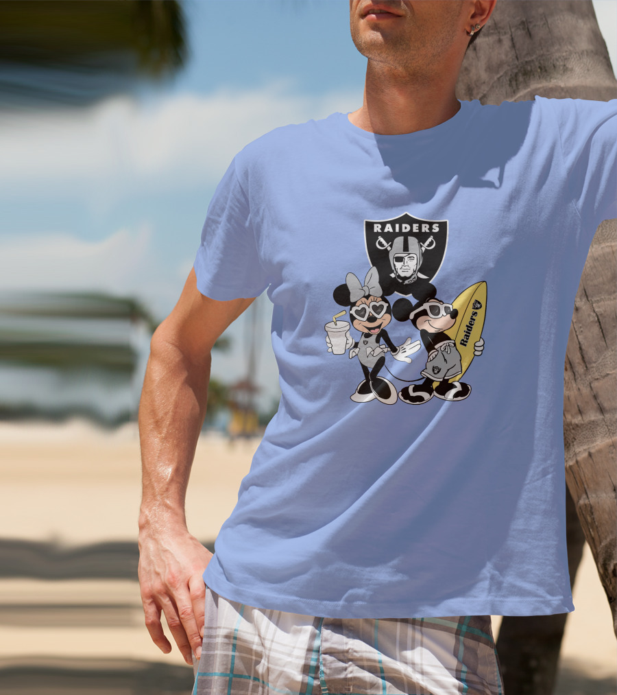 Raiders Mickey Minnie Vacation Surfing Fun T-Shirt