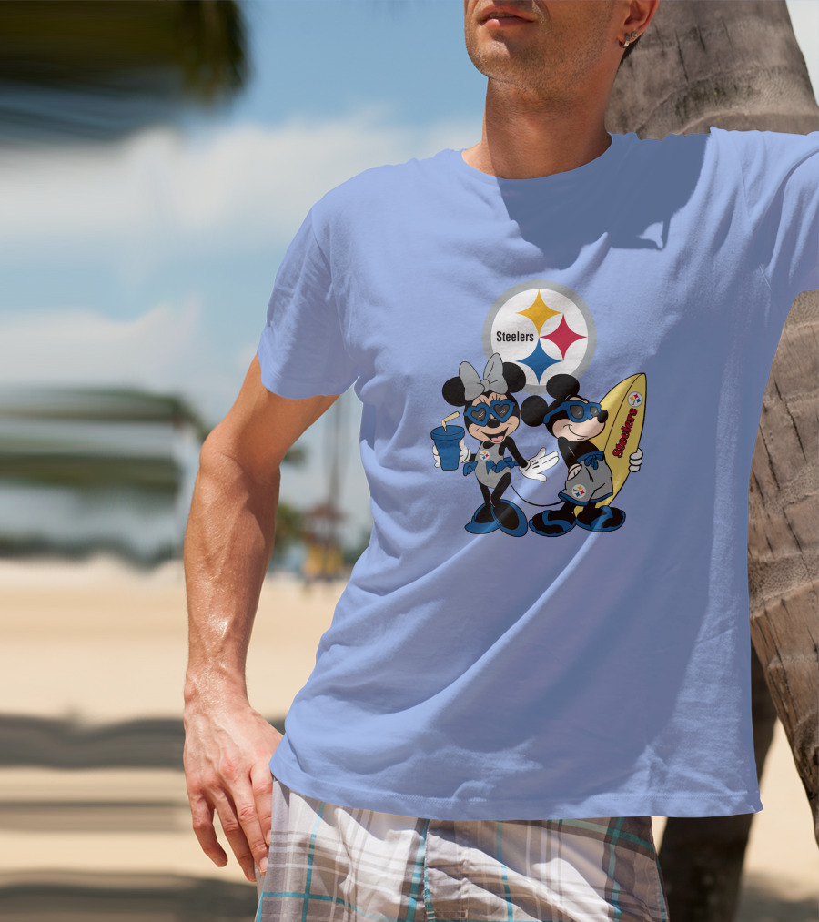Steelers Mickey And Minnie Happy Vacation Adventure T-Shirt