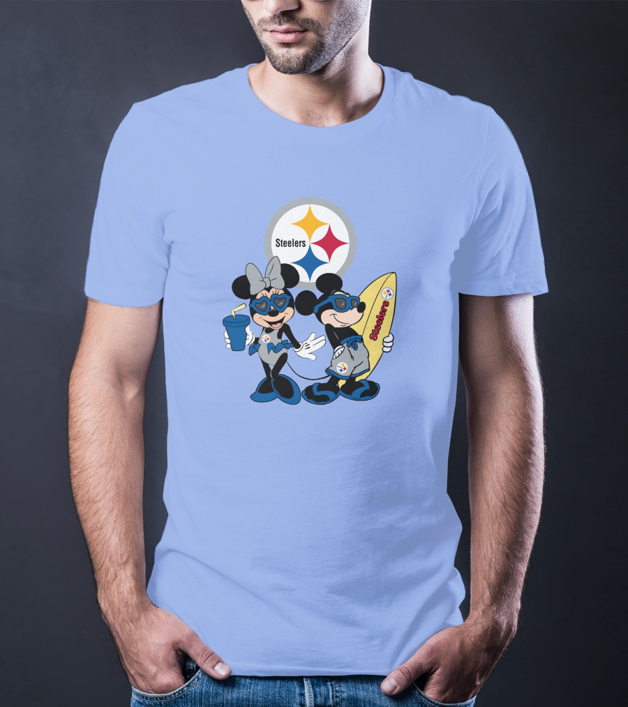 Steelers Mickey And Minnie Happy Vacation Adventure T-Shirt