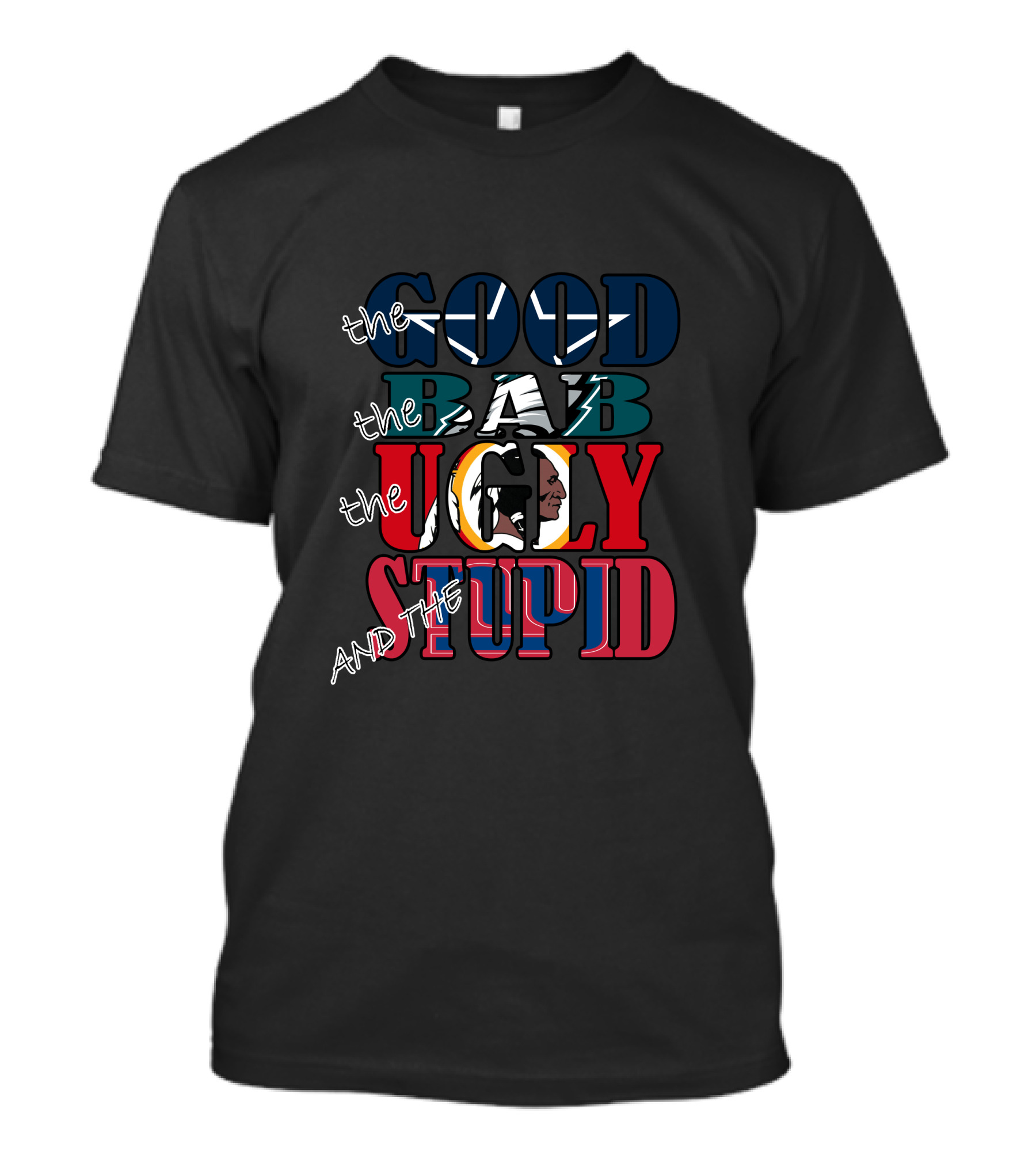 The Good Bad Ugly And Stupid NFL Dallas Cowboys Font Style Icons T-Shirt