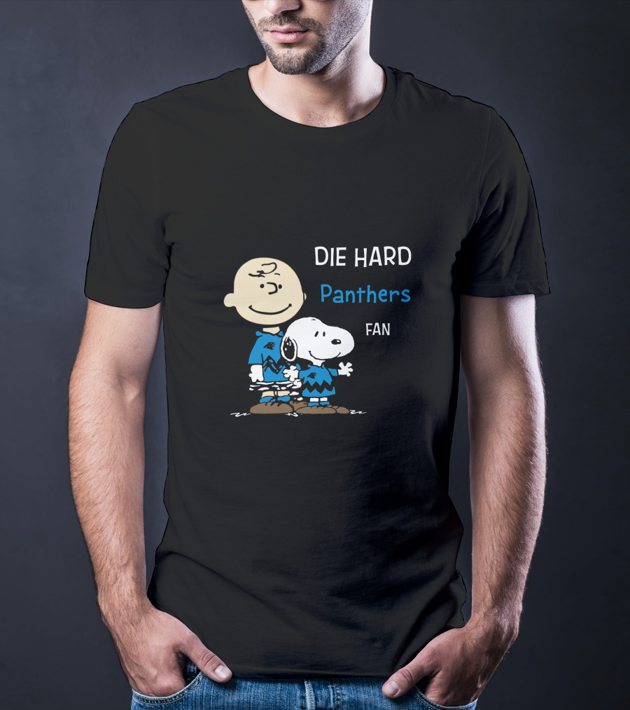 Die Hard Panthers Fan Snoopy And Charlie Brown T-Shirt