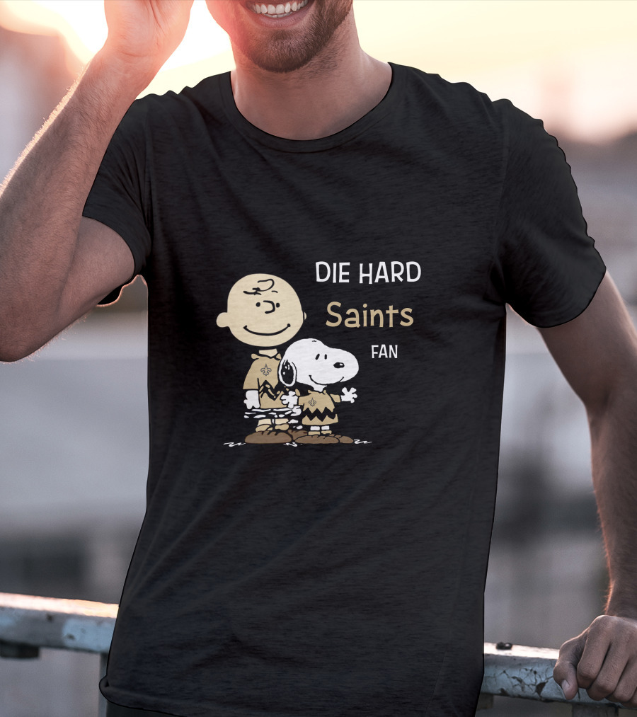 Die Hard Saints Fan Charlie Brown And Snoopy T-Shirt