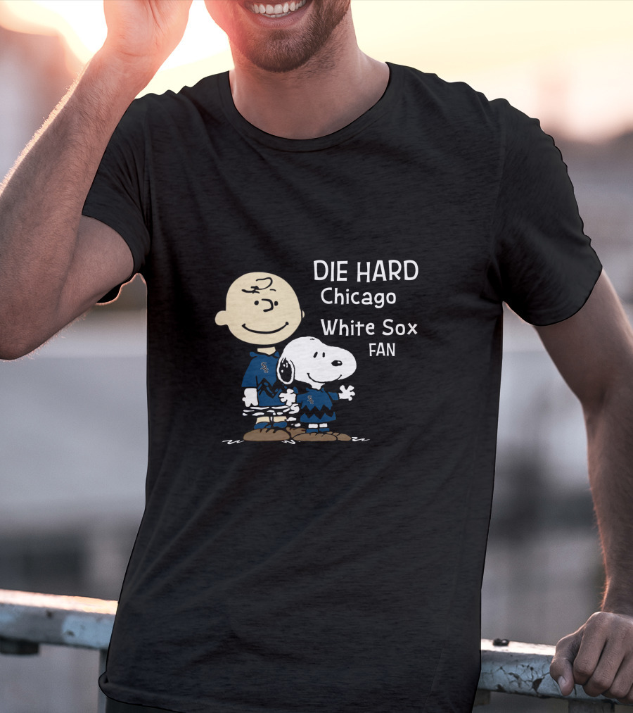DIE HARD Chicago White Sox FAN Snoopy And Charlie Brown T-Shirt